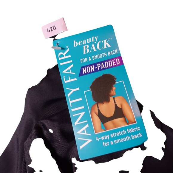 NWT Vanity Fair Beauty Back Non-Padded Bra Sz 42D Midnight Black Underwire - Picture 6 of 11